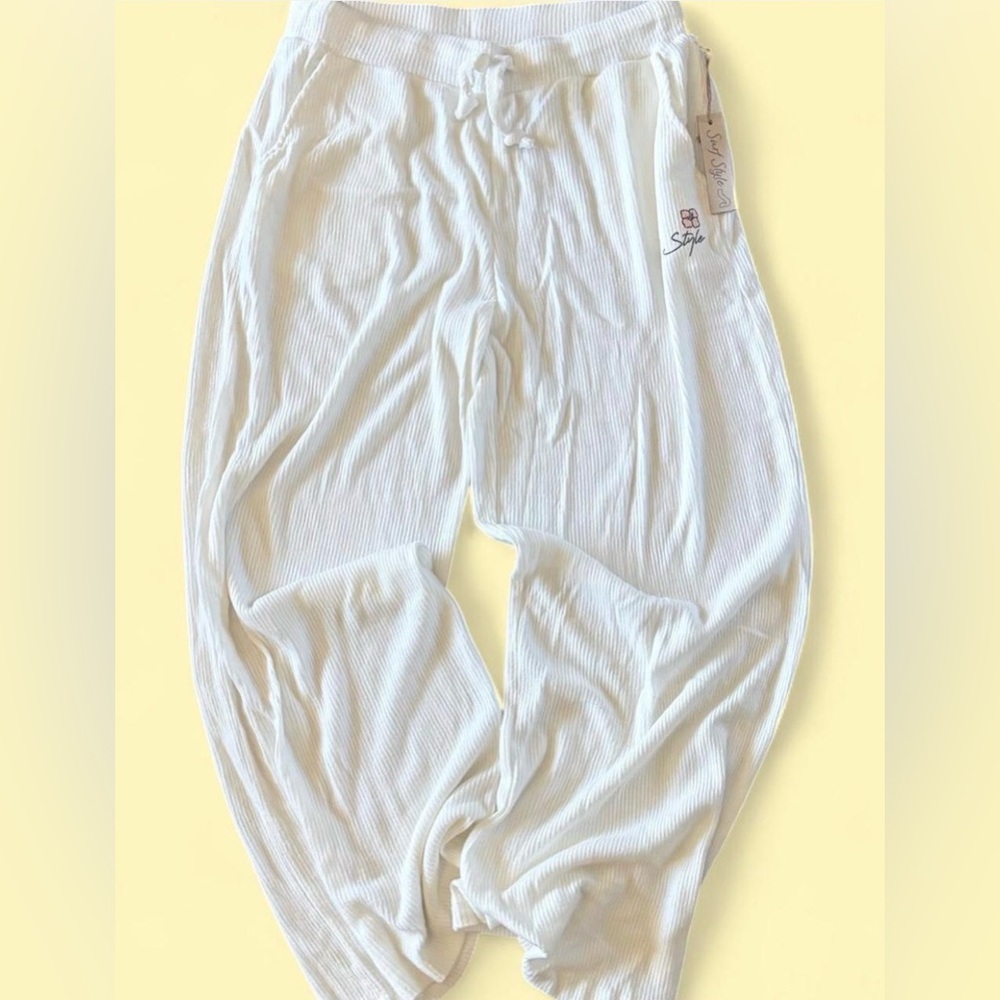 Surf Style Cream Lounge Pants